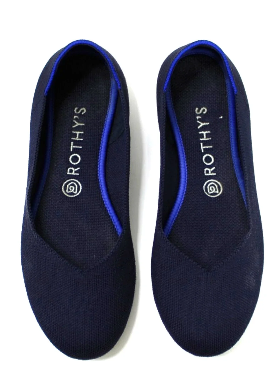 Rothy's The Flat Shoes Womens Size 9 Blue Knit Ballet Flats Washable Casual